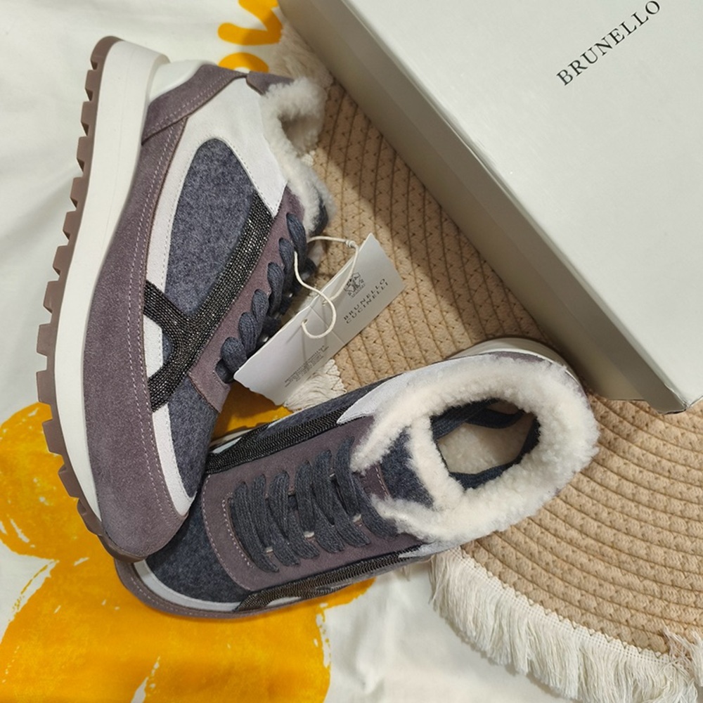 Brunello Cucinelli Wool-Lined Sneakers - Picture 8 of 8